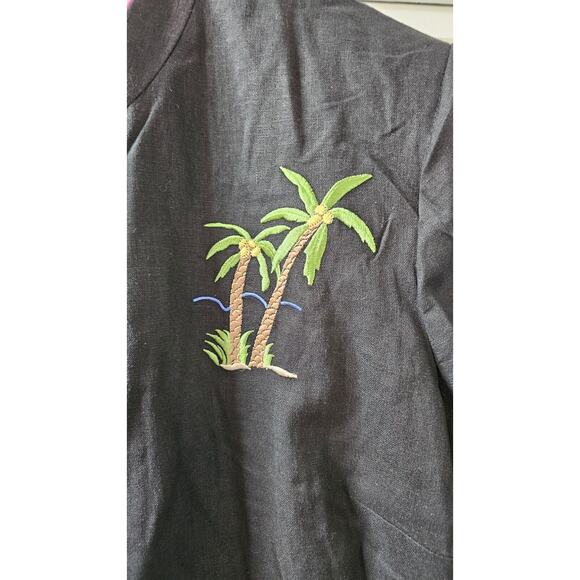 Jessica Howard Woman Maxi Dress & Jacket Linen Blend‎ Black Bicycles Beach Sz 16 - Picture 5 of 6